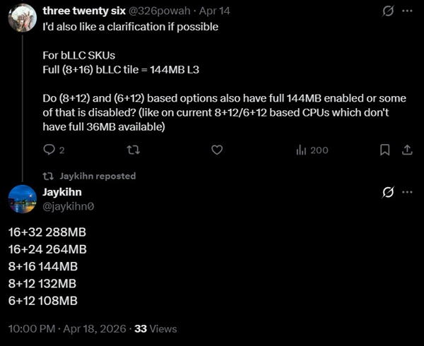 大力出奇迹！Intel终于拿出对付3D缓存的绝招：288MB bLLC大平层缓存暴力碾压AMD