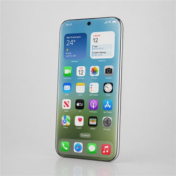 苹果20周年版iPhone曝光：全新四曲面屏幕！打造物理液态玻璃效果