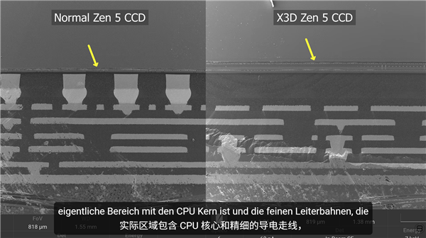 拆解9950X3D看个究竟！X3D真容曝光：0.005毫米薄到难以置信
